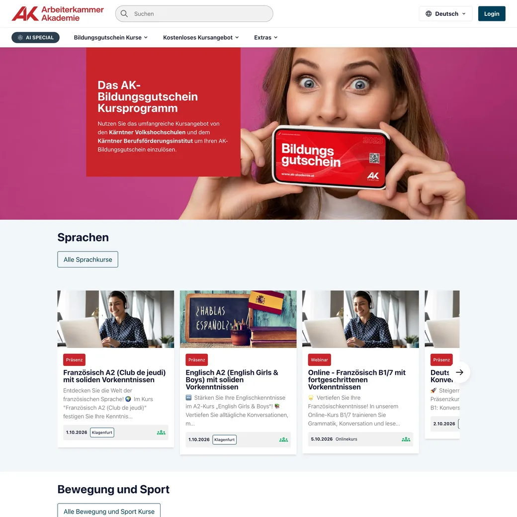 AK Akademie: Kursübersicht