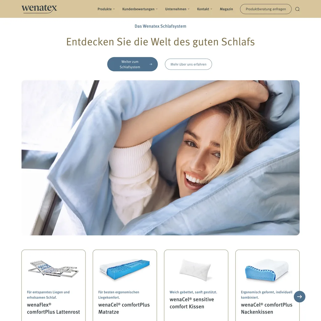 Wenatex: öffentliche Website